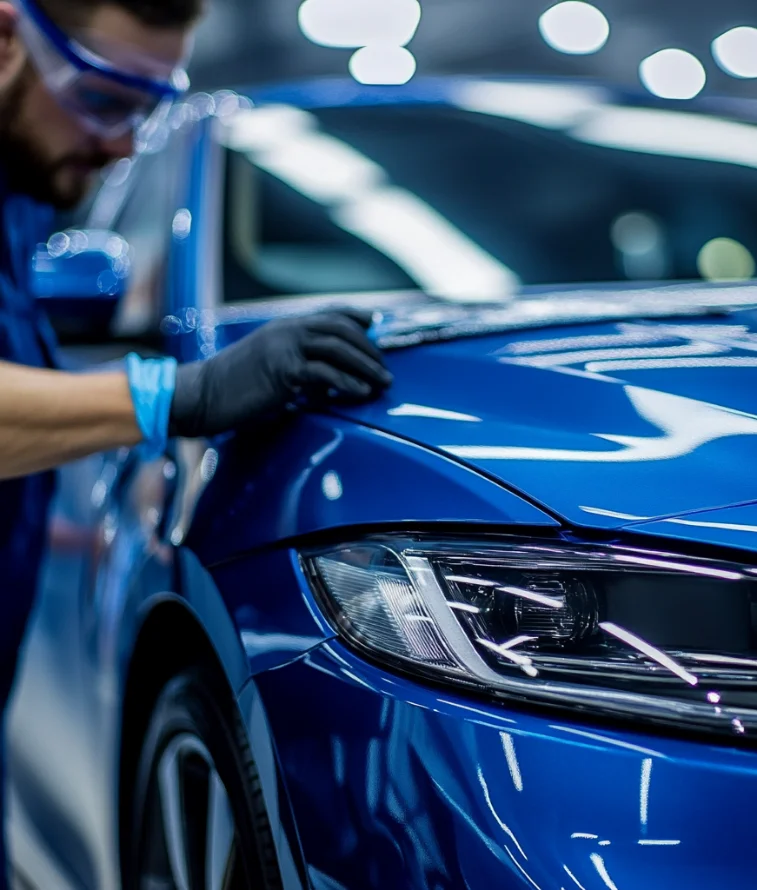 Aplicação de proteção e acabamento em pintura automotiva durante vitrificação